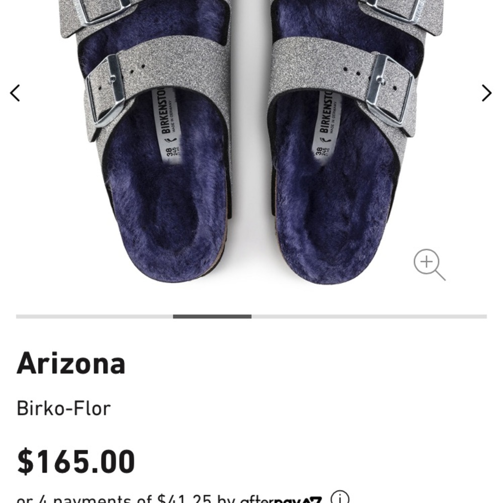Birkenstock glitter shearling line sz 37(6-6.5) - Picture 2 of 6